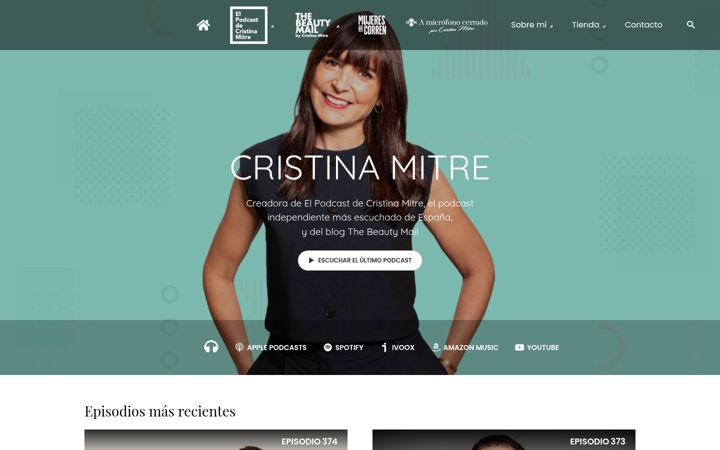 Screenshot of cristinamitre.com