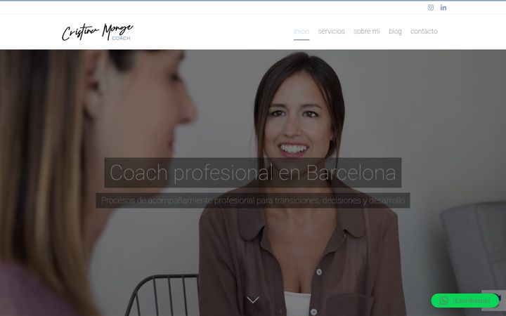Screenshot of cristinamongecoach.com