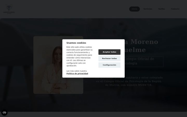 Screenshot of cristinamorenopsicologia.es