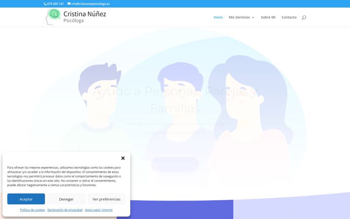Screenshot of cristinanunezpsicologa.es