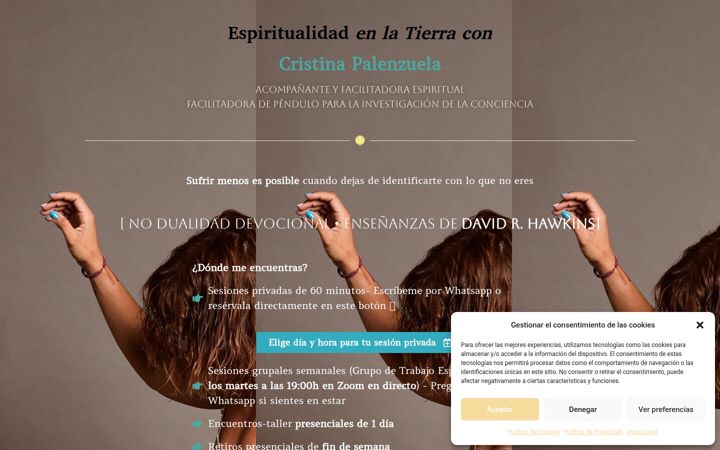 Screenshot of cristinapalenzuela.com