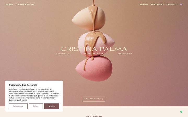 Skærmbillede af cristinapalmamakeup.it
