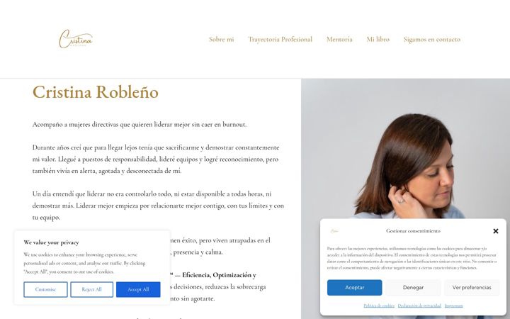 Screenshot of cristinarobleno.com