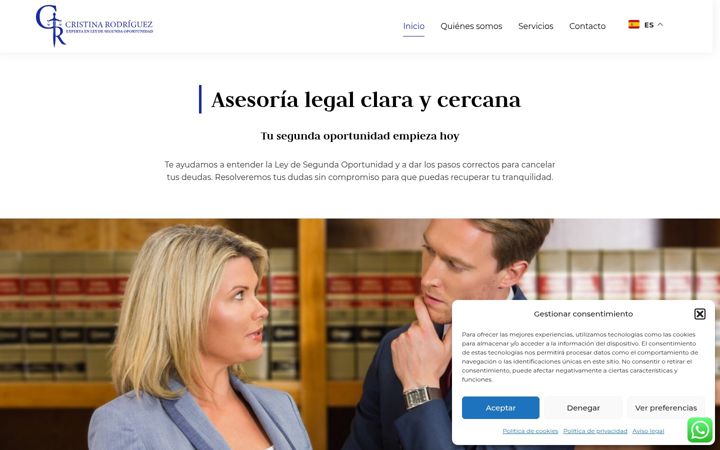 Screenshot of cristinarodriguezasesoria.com