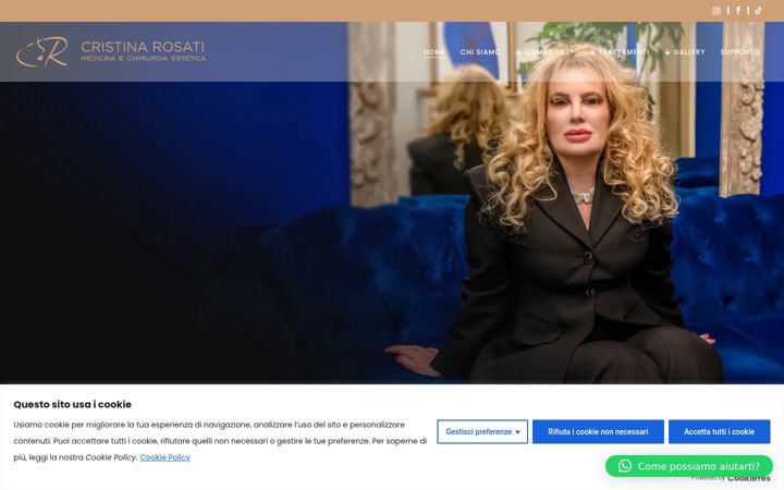 Kuvakaappaus sivustosta cristinarosati.it