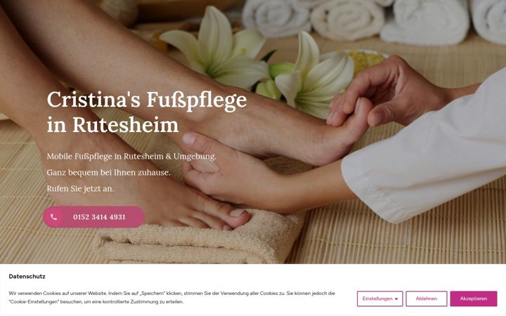 Screenshot of cristinas-fusspflege.de