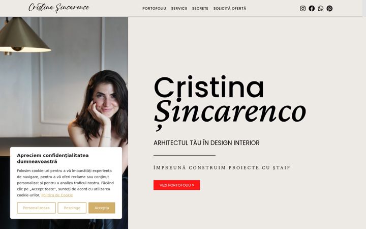 Screenshot of cristinasincarenco.ro