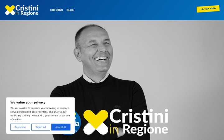 Kuvakaappaus sivustosta cristiniinregione.it