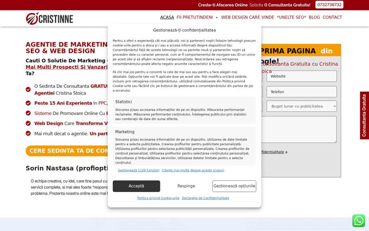 Screenshot of cristinne.ro