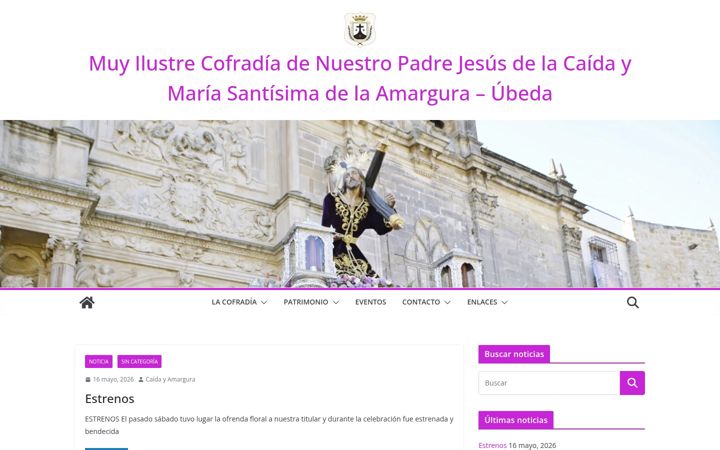 Screenshot of cristodelacaida.es