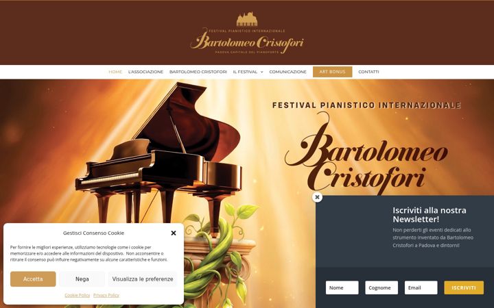 Kuvakaappaus sivustosta cristoforipianofestival.it