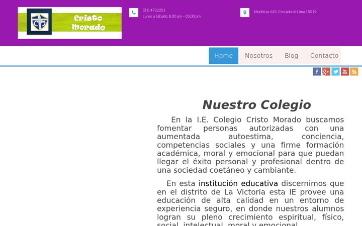 Screenshot of cristomorado.edu.pe