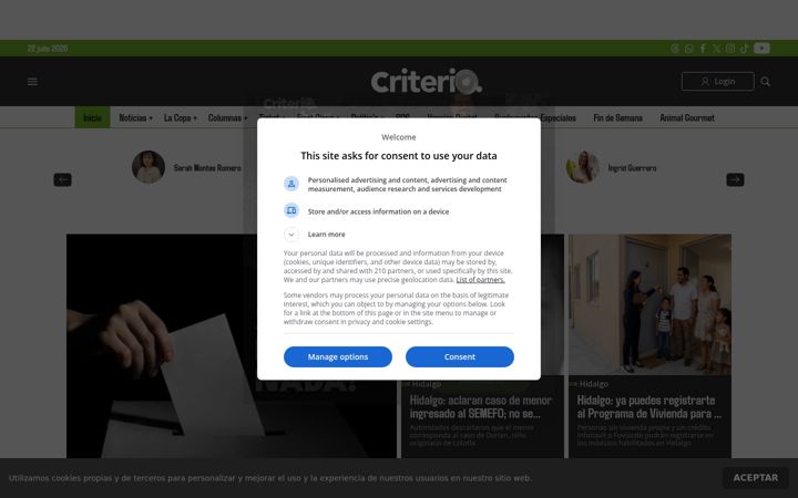 Screenshot of criteriohidalgo.com