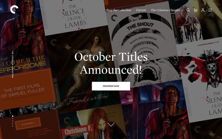 Екранна снимка на criterion.com