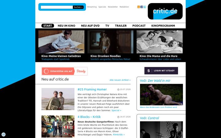 Screenshot of critic.de