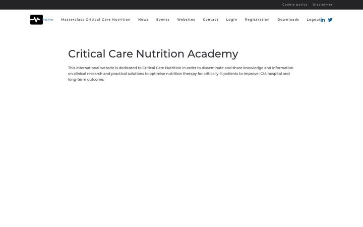 Screenshot of criticalcarenutritionacademy.eu