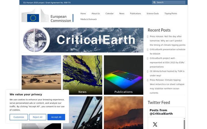 Skärmbild av criticalearth.eu