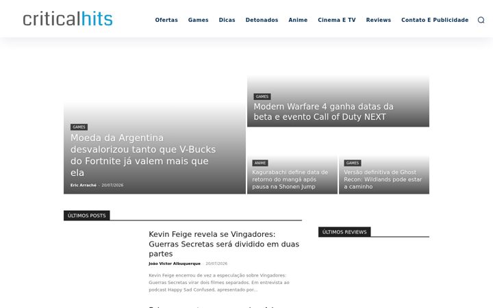 Screenshot of criticalhits.com.br