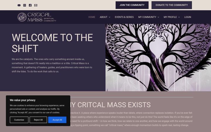 Screenshot of criticalmass.community