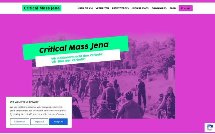 Screenshot of criticalmassjena.de