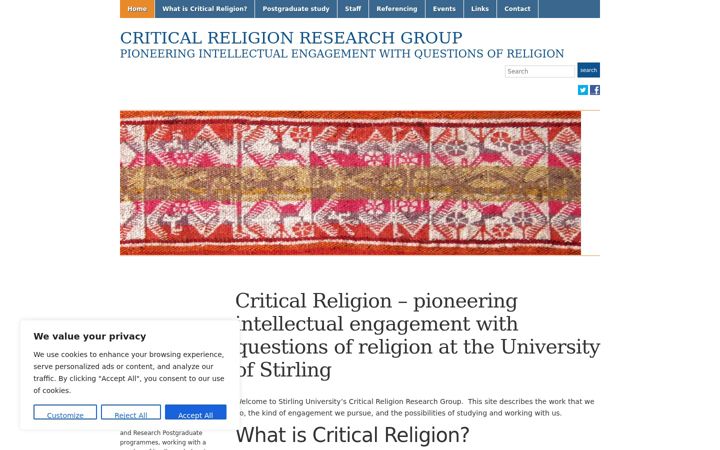 Screenshot of criticalreligion.stir.ac.uk