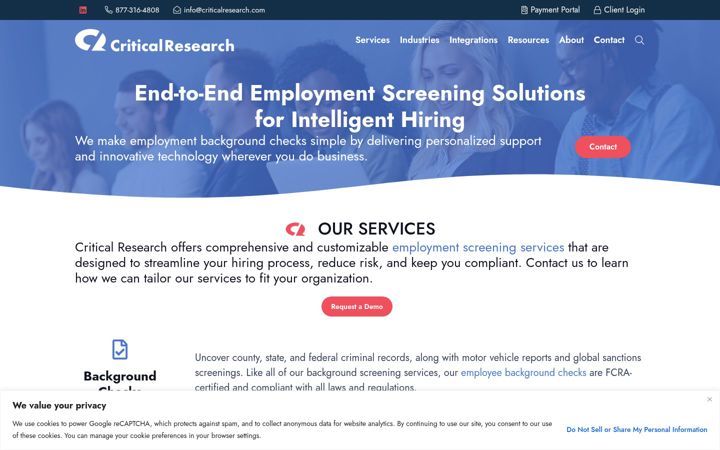 Screenshot of criticalresearch.com