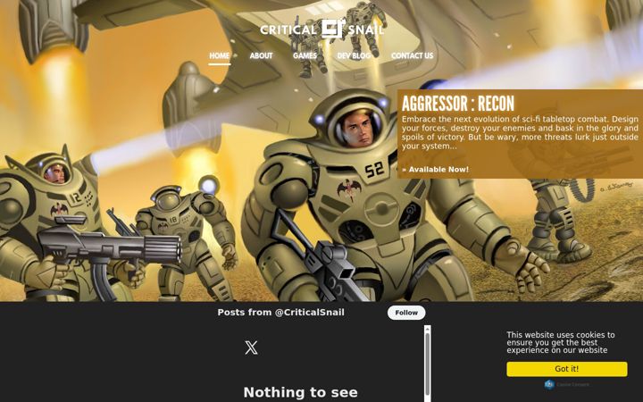 Screenshot of criticalsnail.com
