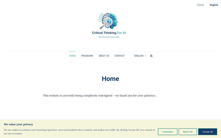 Screenshot of criticalthinkingforai.com