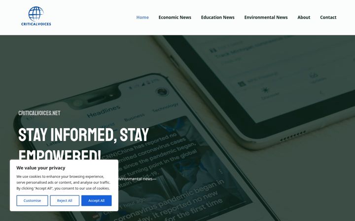 Screenshot of criticalvoices.net
