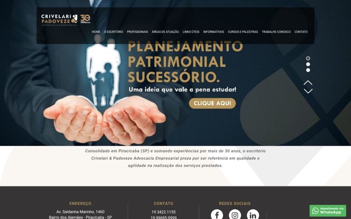 Screenshot of crivelaripadoveze.adv.br
