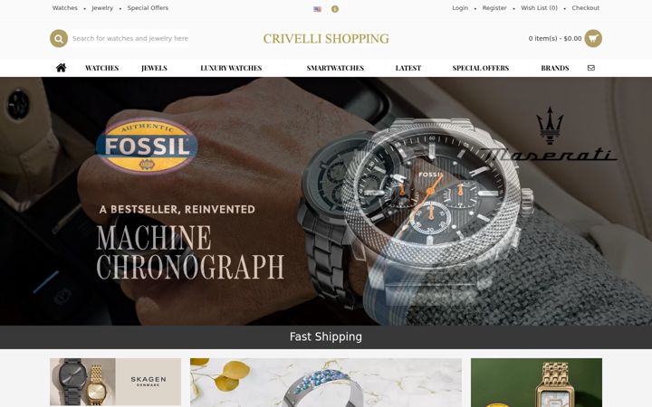 Screenshot of crivellishopping.com