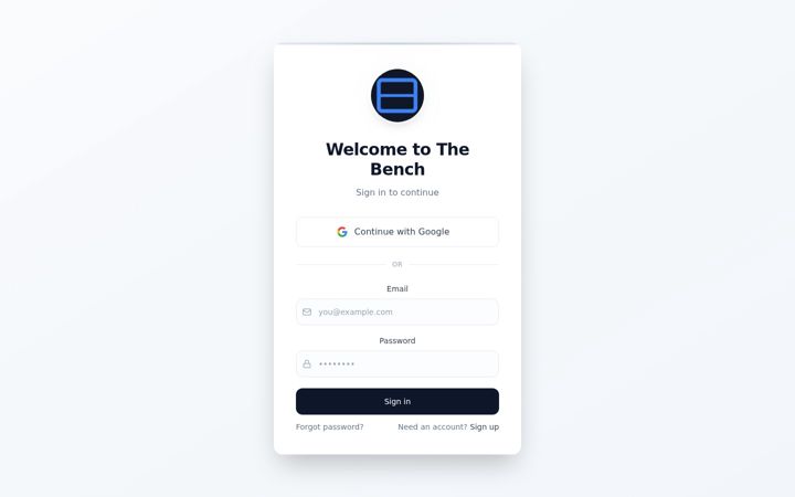 Screenshot of crm-bench.app