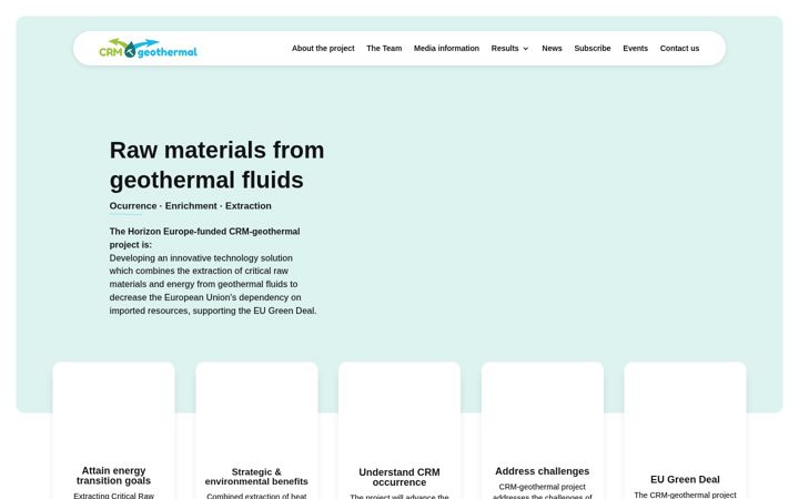 Skärmbild av crm-geothermal.eu