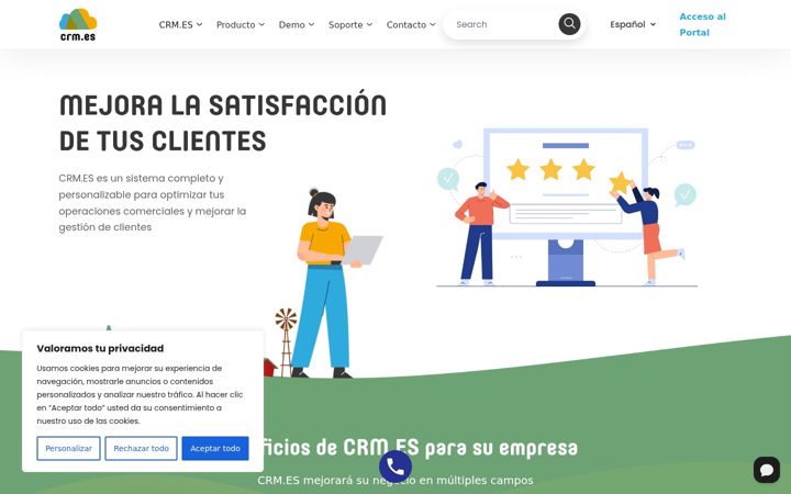 Ekrano kopija crm.es
