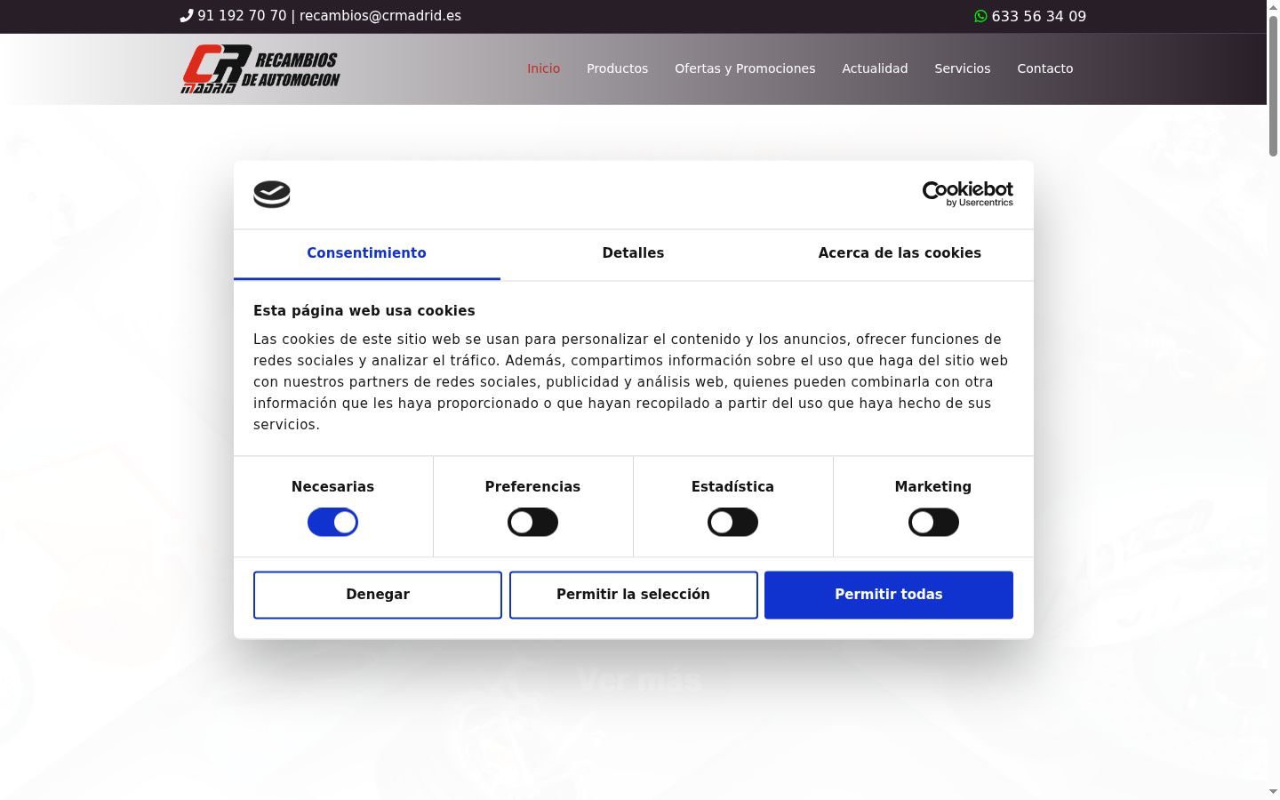 Captură de ecran a bannerului de consimțământ afișat înainte de orice interacțiune