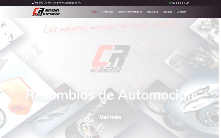Ekrano kopija crmadridrecambios.es