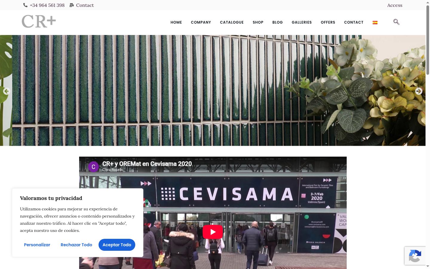 Captura de pantalla del banner de consentimiento mostrado antes de cualquier interacción