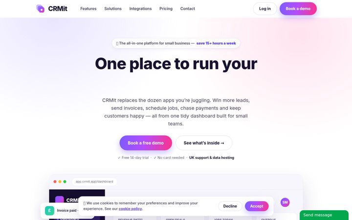 Screenshot of crmit.app