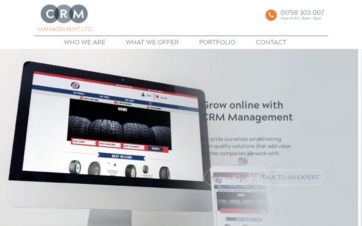 Snímek obrazovky crmmanagement.co.uk