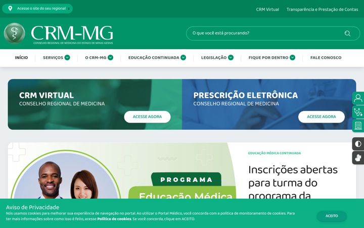 Screenshot of crmmg.org.br