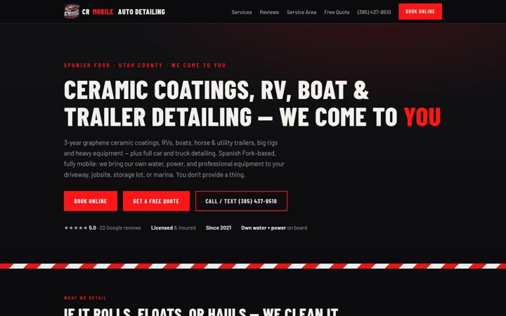 Screenshot of crmobileautodetailing.com