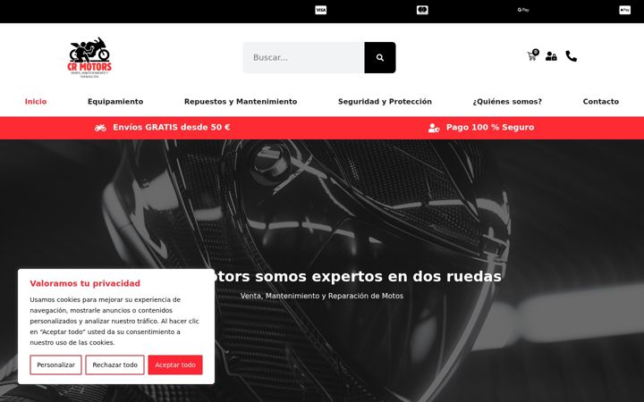 Ekrano kopija crmotors.com.es
