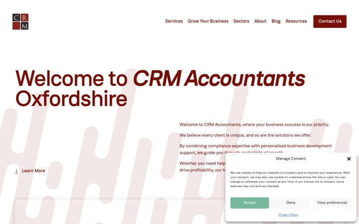Screenshot of crmoxford.co.uk