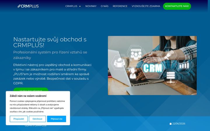 Skärmbild av crmplus-software.eu