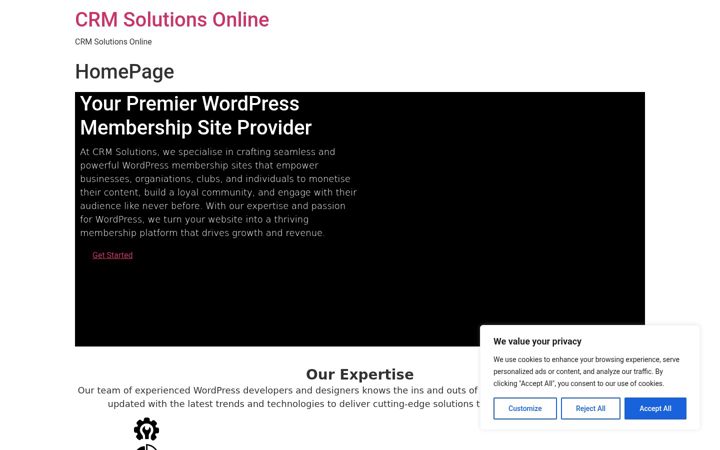 Screenshot of crmsolutionsonline.co.uk