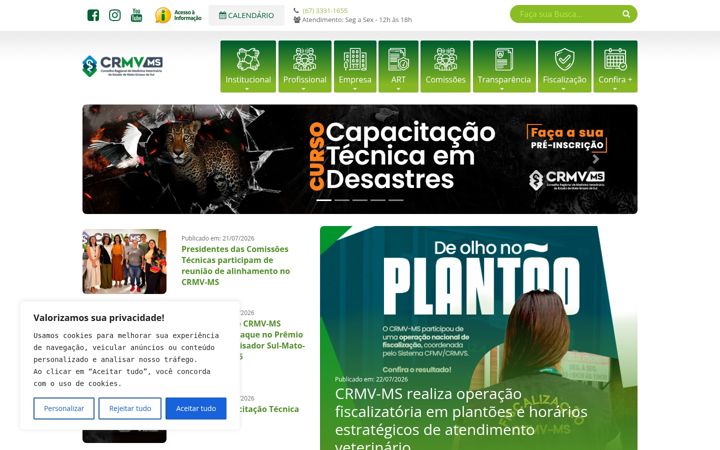 Screenshot di crmvms.org.br