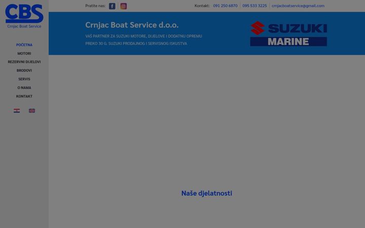 Snimka zaslona za crnjacboatservice.hr