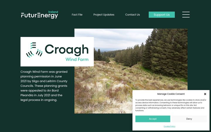 Screenshot of croaghwindfarm.ie
