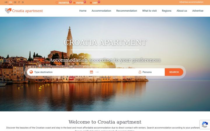 Screenshot of croatiaapartment.net