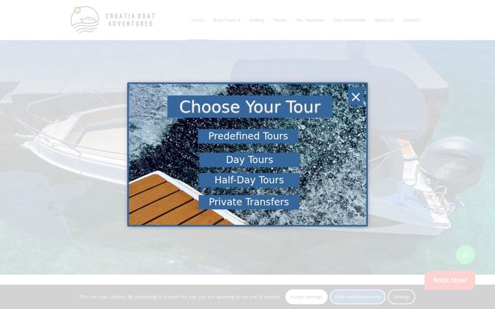 Screenshot of croatiaboatadventures.com